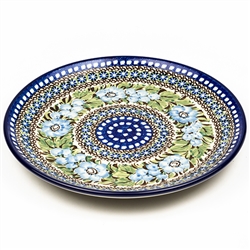 Polish Pottery 10" Dinner Plate. Hand made in Poland. Pattern U251 designed by Krystyna Deptula.