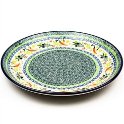 Polish Pottery 10" Dinner Plate. Hand made in Poland. Pattern U4849 designed by Teresa Liana.