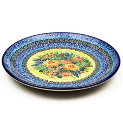 Polish Pottery 10" Dinner Plate. Hand made in Poland. Pattern U4779 designed by Teresa Liana.