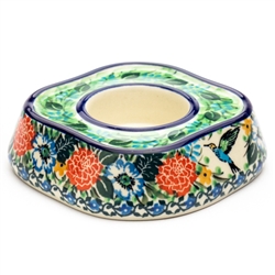 Polish Pottery 5" Tealight Holder. Hand made in Poland. Pattern U3271 designed by Teresa Liana.