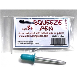 Excellent companion tool with the Waxmelter Palette.The Squeeze Pen is a simple suction-type dispenser for painting and drawing with melted wax.