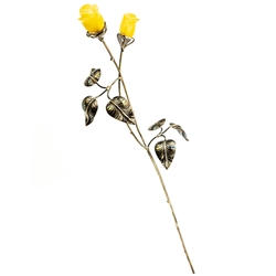 Beautiful hand made silver rose with two hand carved amber flowers. Perfect gift for her. Roses of this type have a special significance in Poland today, since John Paul II donated a "Golden Rose" to Our Lady of Czestochowa in 1979.