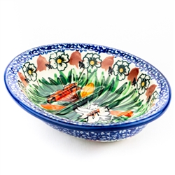 Polish Pottery 5.5" Soap Dish. Hand made in Poland. Pattern U4236 designed by Ewa Karbownik.