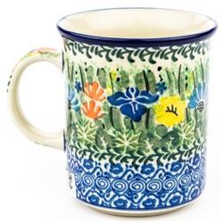 Polish Pottery 8 oz. Everyday Mug. Hand made in Poland. Pattern U2202 designed by Maria Starzyk.