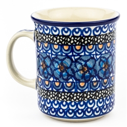 Polish Pottery 8 oz. Everyday Mug. Hand made in Poland. Pattern U499 designed by Maryla Iwicka.