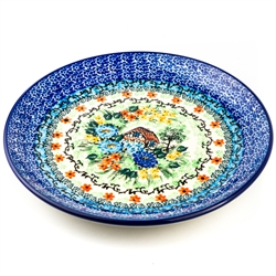 Polish Pottery 10" Dinner Plate. Hand made in Poland. Pattern U4037 designed by Teresa Liana.