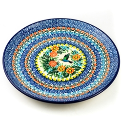 Polish Pottery 10" Dinner Plate. Hand made in Poland. Pattern U3357 designed by Teresa Liana.