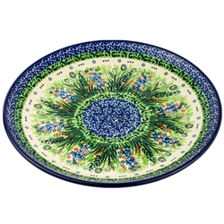 Polish Pottery 10" Dinner Plate. Hand made in Poland. Pattern U4332 designed by Krystyna Dacyszyn.