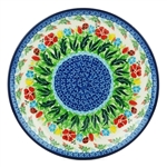 Polish Pottery 10" Dinner Plate. Hand made in Poland. Pattern U3784 designed by Krystyna Dacyszyn.