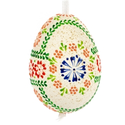 These beautifully designed and executed naturally speckled turkey eggs are hand made by our Polish folk artist from Torun, Poland. The technique used is called wax embossing which is similar to the batik method of decorating pisanki using several layers