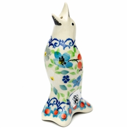 Polish Pottery 4" Pie Bird. Hand made in Poland. Pattern U4829 designed by Teresa Liana.