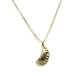 Sterling Silver Mini Pierogi Necklace.  Pierogi size is approx .75" x .25".