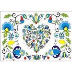 Kaszub Heart Motif Post Card - Kashubian Design