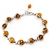"Amber Spheres" Sterling Silver Bracelet 8.5" Adjustable