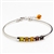 This sterling silver bracelet features an array of amber from light to dark.  This is a 7" bracelet with a 1" extender.