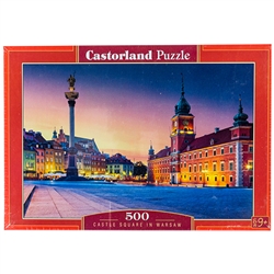 500 pieces Assembled Size: approx. 18.5" x 13" Box measures: approx 13" x 9" x 2" Made in Poland by Castorland Not suitable for children 3 years old and younger.