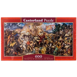 600 pieces
Assembled Size: approx. 26.8" x 11.8"
Box measures:  approx 14" x 8" x 2"
Made in Poland by Castorland