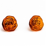 "Amber Roses" Stud Earrings .6" Diameter