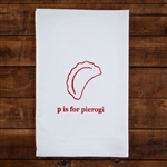 Pierogi lovers are really going to enjoy this decorative kitchen tea towel  100% cotton flour sack towel.  Size is approx 29" x 29"