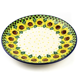 Polish Pottery 10.5" Dinner Plate. Hand made in Poland. Pattern U4740 designed by Teresa Liana.