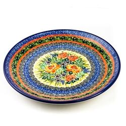 Polish Pottery 10.5" Dinner Plate. Hand made in Poland. Pattern U4616 designed by Teresa Liana.
