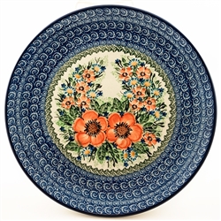 Polish Pottery 10" Dinner Plate. Hand made in Poland. Pattern U2189 designed by Maria Starzyk.