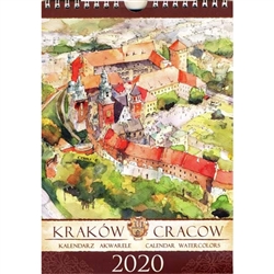 This beautiful small format spiral bound 14 month wall calendar features the works of Polish artist Katarzyna Tomala. 15 scenes from Krakow in watercolours.