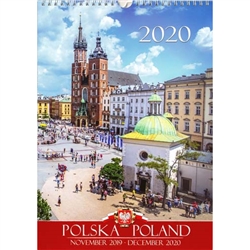 This beautiful large format spiral bound wall calendar features 15 scenes from around Poland in photographs. Includes all Polish holidays and names days in Polish. European layout-Monday is the first day of wk