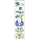 This is a beautiful Kashub floral pattern printed on a bookmark with a white background.