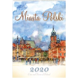 This beautiful spiral bound 14 month wall calendar features the works of Polish artist Katarzyna Tomala. 13 scenes Polish Cities in watercolours.