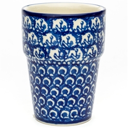 Polish Pottery 6 oz. Tumbler. Hand made in Poland. Pattern U210 designed by Irena Maczka.