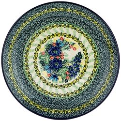 Polish Pottery 10.5" Dinner Plate. Hand made in Poland. Pattern U4722 designed by Teresa Liana.