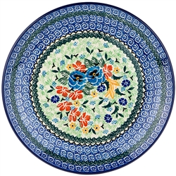Polish Pottery 10.5" Dinner Plate. Hand made in Poland. Pattern U2544 designed by Maria Starzyk.