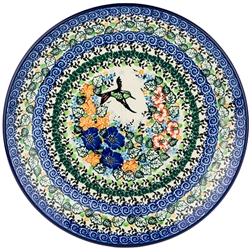 Polish Pottery 10.5" Dinner Plate. Hand made in Poland. Pattern U3513 designed by Maria Starzyk.