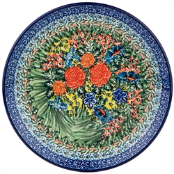 Polish Pottery 8" Dessert Plate. Hand made in Poland. Pattern U3564 designed by Jolanta Okraska.