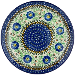 Polish Pottery 10.5" Dinner Plate. Hand made in Poland. Pattern U440 designed by Ewa Tubaj.