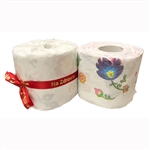 Polish Folk Motif Toilet Paper. Three ply. We wrap each roll in opaque tissue paper and tie it with a Polish ribbon. Made In Poland. Price is per roll.