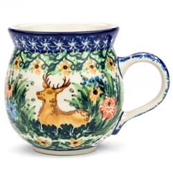 Polish Pottery 11 oz. Bubble Mug. Hand made in Poland. Pattern U2974 designed by Teresa Andrukiewicz.