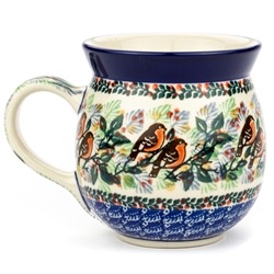 Polish Pottery 16 oz. Bubble Mug. Hand made in Poland. Pattern U2649 designed by Maria Starzyk.