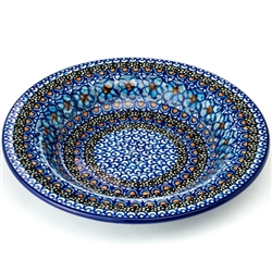 Polish Pottery 9.5" Soup / Pasta Plate. Hand made in Poland. Pattern U499 designed by Maryla Iwicka.
