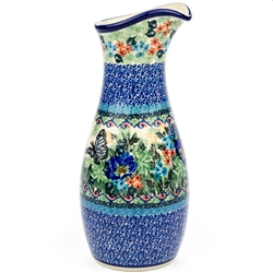 Polish Pottery 10.5" Carafe. Hand made in Poland. Pattern U4864 designed by Teresa Liana.