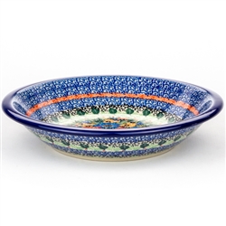 Polish Pottery 8.5" Soup Plate / Bowl. Hand made in Poland. Pattern U3992 designed by Teresa Liana.