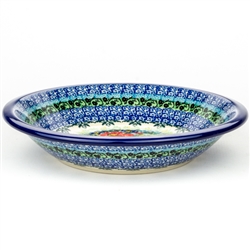 Polish Pottery 8.5" Soup Plate / Bowl. Hand made in Poland. Pattern U4723 designed by Teresa Liana.