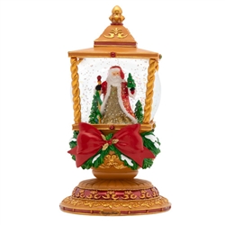 St. Nick will shine a light, as he joyfully makes his journey through a winter wonderland!  This lavish lantern makes the perfect centerpiece for your home this Christmas!