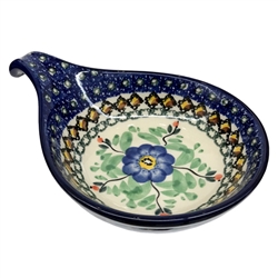 Polish Pottery 7" Condiment Dish. Hand made in Poland. Pattern U440 designed by Ewa Tubaj.