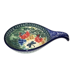 Polish Pottery 7" Condiment Dish. Hand made in Poland. Pattern U4612 designed by Teresa Liana.