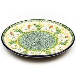 Polish Pottery 10.5" Dinner Plate. Hand made in Poland. Pattern U4813 designed by Maria Starzyk.