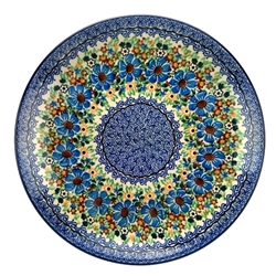 Polish Pottery 10.5" Dinner Plate. Hand made in Poland. Pattern U1748 designed by Maria Starzyk.