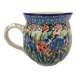 Polish Pottery 11 oz. Bubble Mug. Hand made in Poland. Pattern U3724 designed by Teresa Liana.