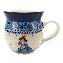 Polish Pottery 6 oz. Bubble Mug. Hand made in Poland and artist initialed.